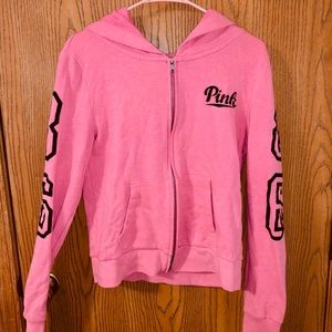 PINK ZIP UP HOODIE